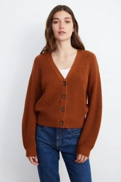 Velvet By Graham & Spencer Womens RILEY BUTTON-UP CARDIGAN