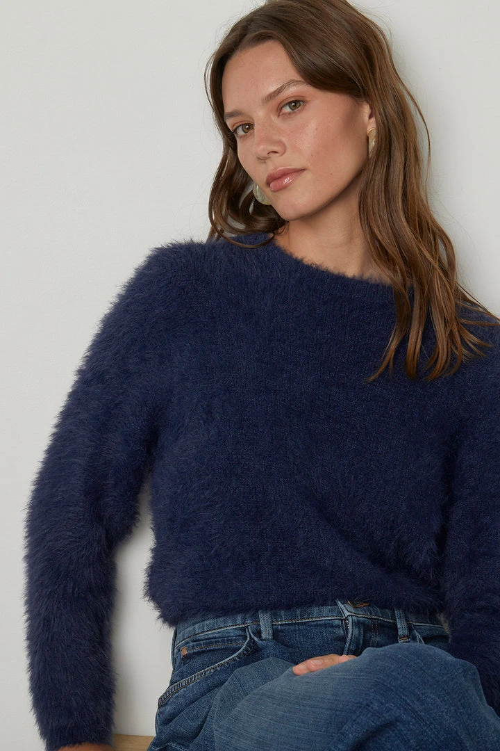 Velvet By Graham & Spencer Womens RAY CREW NECK SWEATER 1 Velvet By Graham & Spencer Womens RAY CREW NECK SWEATER