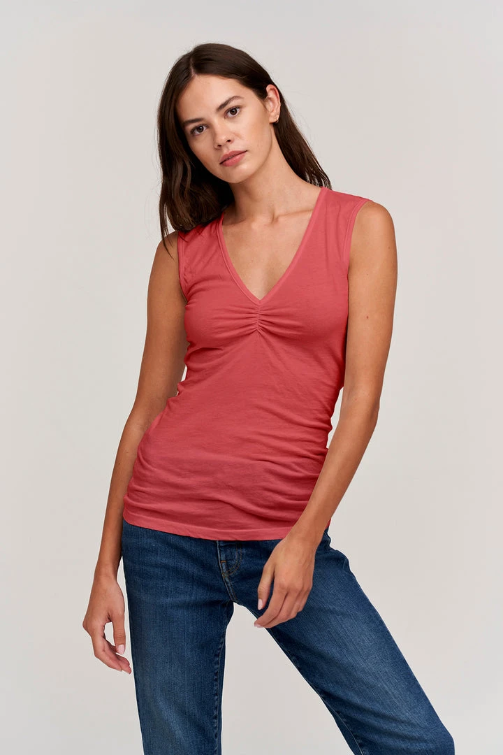 Velvet By Graham & Spencer Womens ALYSSA V-NECK TANK 1 Velvet By Graham & Spencer Womens ALYSSA V-NECK TANK