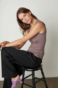 Velvet By Graham & Spencer Womens ESTINA GAUZY WHISPER FITTED TANK TOP 11 Velvet By Graham & Spencer Womens ESTINA GAUZY WHISPER FITTED TANK TOP