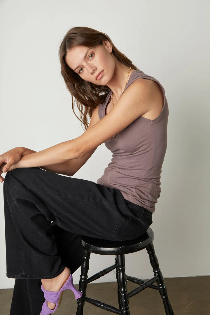 Velvet By Graham & Spencer Womens ESTINA GAUZY WHISPER FITTED TANK TOP 5 Velvet By Graham & Spencer Womens ESTINA GAUZY WHISPER FITTED TANK TOP