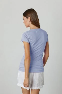 Velvet By Graham & Spencer Womens JEMMA GAUZY WHISPER FITTED CREW NECK TEE 45 Velvet By Graham & Spencer Womens JEMMA GAUZY WHISPER FITTED CREW NECK TEE