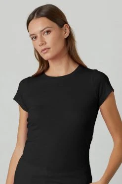 Velvet By Graham & Spencer Womens JEMMA GAUZY WHISPER FITTED CREW NECK TEE 29 Velvet By Graham & Spencer Womens JEMMA GAUZY WHISPER FITTED CREW NECK TEE