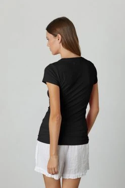 Velvet By Graham & Spencer Womens JEMMA GAUZY WHISPER FITTED CREW NECK TEE 28 Velvet By Graham & Spencer Womens JEMMA GAUZY WHISPER FITTED CREW NECK TEE