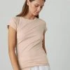 Velvet By Graham & Spencer JEMMA GAUZY WHISPER FITTED CREW NECK TEE