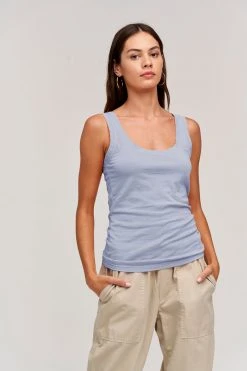 Velvet By Graham & Spencer MOSSY GAUZY WHISPER FITTED TANK Womens