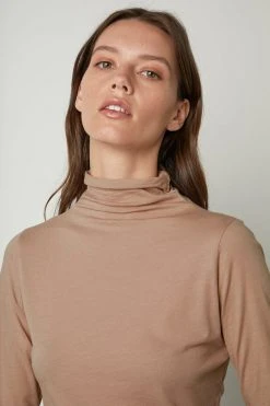 Velvet By Graham & Spencer TALISIA GAUZY WHISPER FITTED MOCK NECK TEE 10 Velvet By Graham & Spencer TALISIA GAUZY WHISPER FITTED MOCK NECK TEE