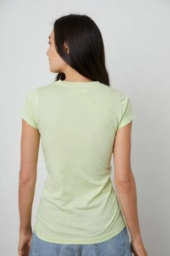 Velvet By Graham & Spencer JEMMA GAUZY WHISPER FITTED CREW NECK TEE