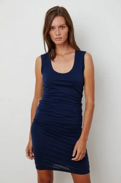 Velvet By Graham & Spencer VARELLA SHIRRED MINI DRESS Womens 20 Velvet By Graham & Spencer VARELLA SHIRRED MINI DRESS Womens