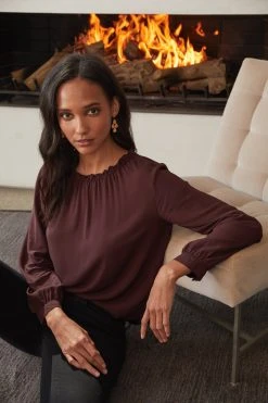 Velvet By Graham & Spencer Womens GINGER CHALLIS NECK TIE TOP 11 Velvet By Graham & Spencer Womens GINGER CHALLIS NECK TIE TOP