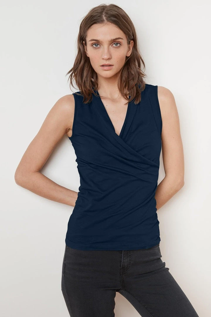 Velvet By Graham & Spencer ADELISE GAUZY WHISPER FITTED WRAP TANK Womens 15 Velvet By Graham & Spencer ADELISE GAUZY WHISPER FITTED WRAP TANK Womens