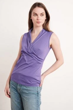 Velvet By Graham & Spencer ADELISE GAUZY WHISPER FITTED WRAP TANK Womens 25 Velvet By Graham & Spencer ADELISE GAUZY WHISPER FITTED WRAP TANK Womens