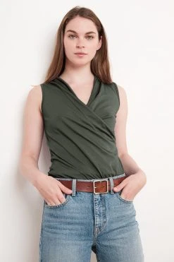 Velvet By Graham & Spencer ADELISE GAUZY WHISPER FITTED WRAP TANK Womens 29 Velvet By Graham & Spencer ADELISE GAUZY WHISPER FITTED WRAP TANK Womens