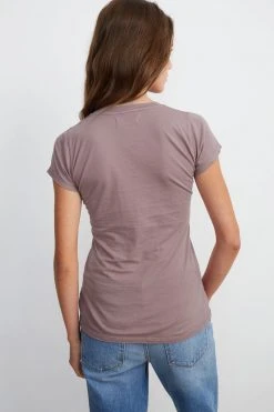 Velvet By Graham & Spencer JEMMA GAUZY WHISPER FITTED CREW NECK TEE