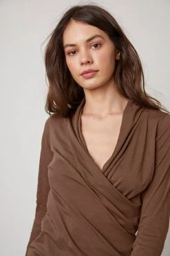 Velvet By Graham & Spencer MERI WRAP FRONT FITTED TOP 14 Velvet By Graham & Spencer MERI WRAP FRONT FITTED TOP