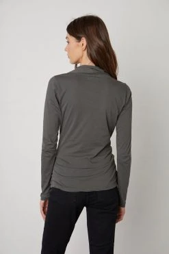 Velvet By Graham & Spencer MERI WRAP FRONT FITTED TOP 18 Velvet By Graham & Spencer MERI WRAP FRONT FITTED TOP