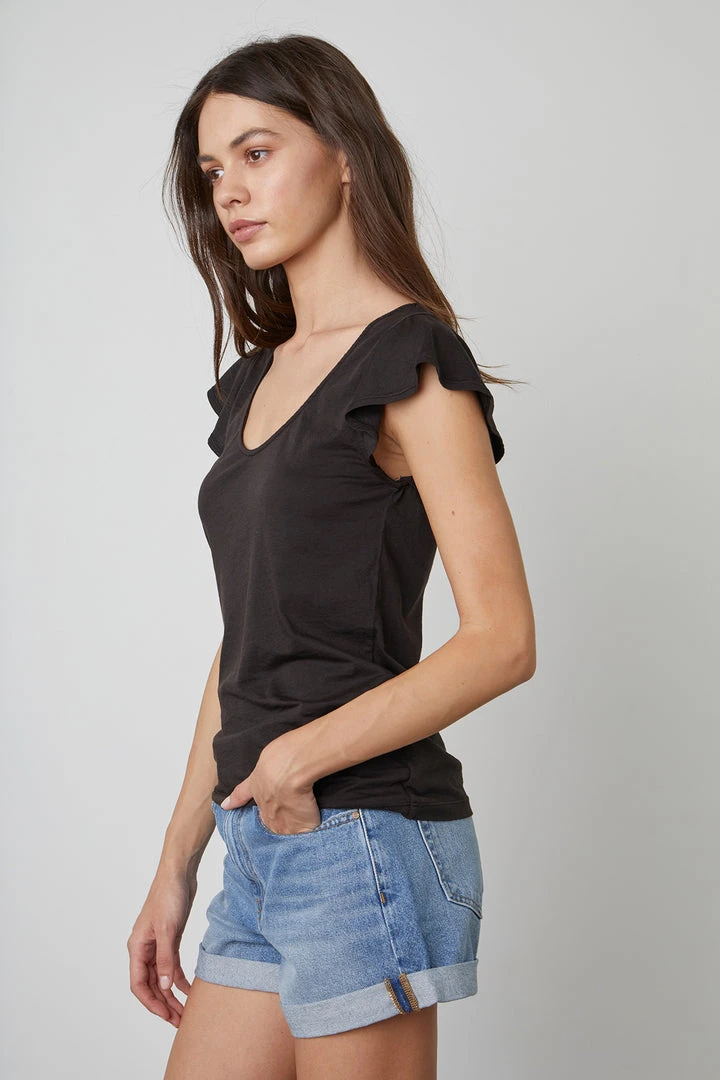 Velvet By Graham & Spencer RASHIDA SCOOP NECK TEE Womens 4 Velvet By Graham & Spencer RASHIDA SCOOP NECK TEE Womens