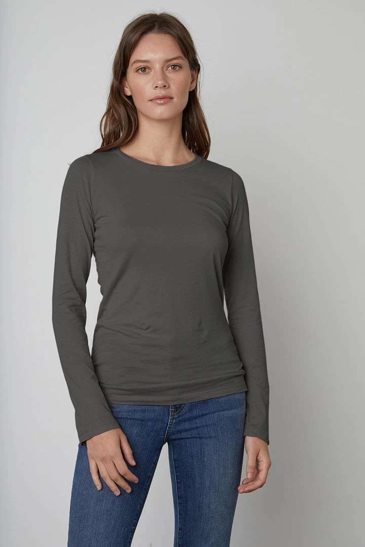 Velvet By Graham & Spencer ZOFINA GAUZY WHISPER FITTED CREW NECK TEE 4 Velvet By Graham & Spencer ZOFINA GAUZY WHISPER FITTED CREW NECK TEE