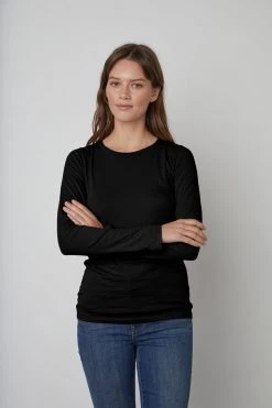 Velvet By Graham & Spencer ZOFINA GAUZY WHISPER FITTED CREW NECK TEE Womens 17 Velvet By Graham & Spencer ZOFINA GAUZY WHISPER FITTED CREW NECK TEE Womens