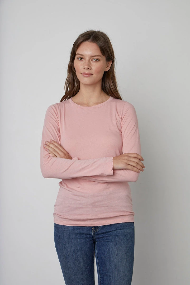 Velvet By Graham & Spencer ZOFINA GAUZY WHISPER FITTED CREW NECK TEE 10 Velvet By Graham & Spencer ZOFINA GAUZY WHISPER FITTED CREW NECK TEE