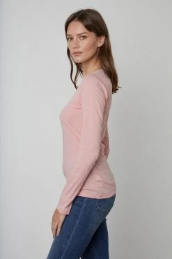 Velvet By Graham & Spencer ZOFINA GAUZY WHISPER FITTED CREW NECK TEE 23 Velvet By Graham & Spencer ZOFINA GAUZY WHISPER FITTED CREW NECK TEE