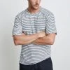 Velvet By Graham & Spencer CYRANO HACCI BEACH STRIPE RAW EDGE RAGLAN TEE Mens
