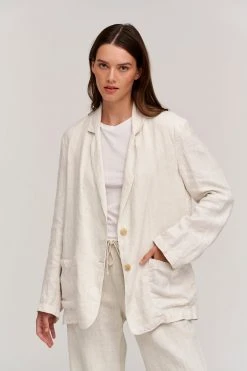 Velvet By Graham & Spencer Womens CASSIE HEAVY LINEN BLAZER