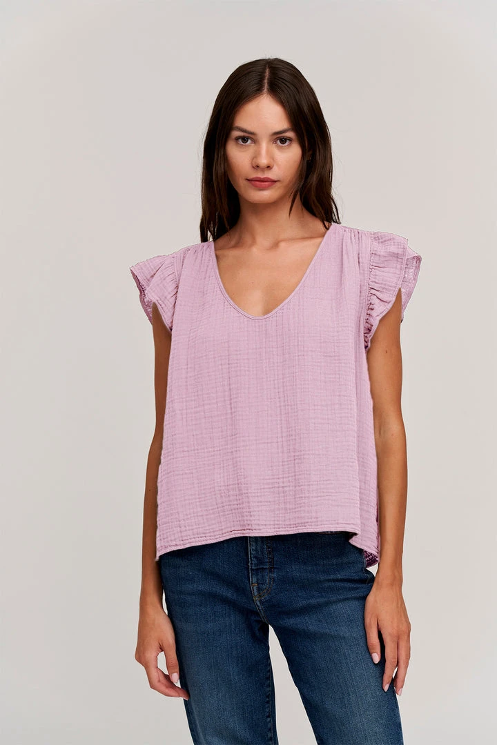 Velvet By Graham & Spencer BREANNA COTTON GAUZE TOP Womens 9 Velvet By Graham & Spencer BREANNA COTTON GAUZE TOP Womens