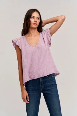 Velvet By Graham & Spencer BREANNA COTTON GAUZE TOP Womens 22 Velvet By Graham & Spencer BREANNA COTTON GAUZE TOP Womens