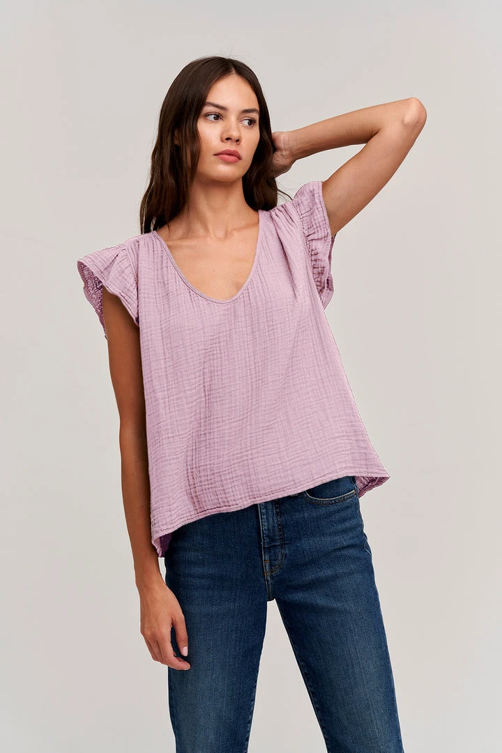 Velvet By Graham & Spencer BREANNA COTTON GAUZE TOP Womens 10 Velvet By Graham & Spencer BREANNA COTTON GAUZE TOP Womens