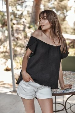 Velvet By Graham & Spencer Womens ANELLA COTTON GAUZE BLOUSE 12 Velvet By Graham & Spencer Womens ANELLA COTTON GAUZE BLOUSE