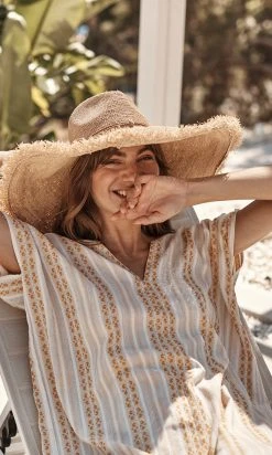 Velvet By Graham & Spencer BEVERLY STRAW SUN HAT Womens