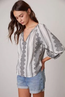 Velvet By Graham & Spencer Womens LOUISE JACQUARD BOHO TOP 9 Velvet By Graham & Spencer Womens LOUISE JACQUARD BOHO TOP