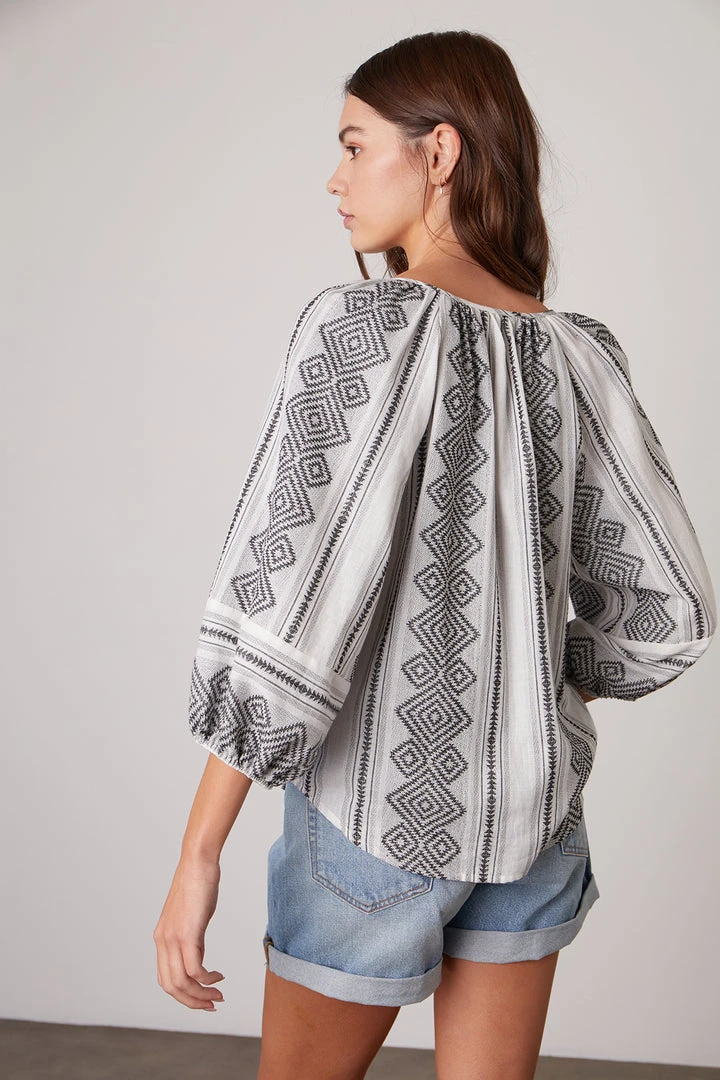 Velvet By Graham & Spencer Womens LOUISE JACQUARD BOHO TOP 5 Velvet By Graham & Spencer Womens LOUISE JACQUARD BOHO TOP