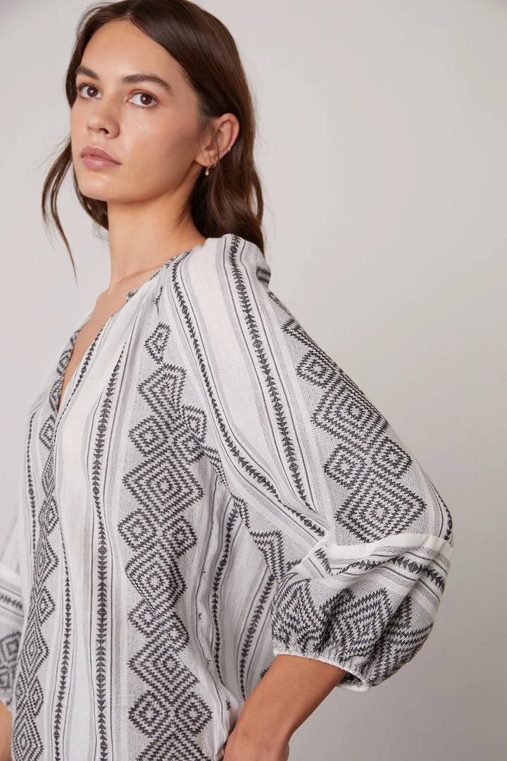 Velvet By Graham & Spencer Womens LOUISE JACQUARD BOHO TOP 6 Velvet By Graham & Spencer Womens LOUISE JACQUARD BOHO TOP