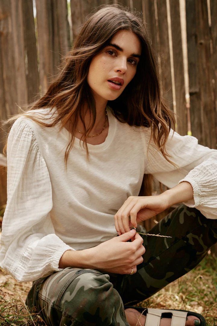 Velvet By Graham & Spencer JAYLA PUFF SLEEVE TOP 1 Velvet By Graham & Spencer JAYLA PUFF SLEEVE TOP