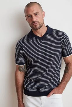 Velvet By Graham & Spencer LEON STRIPED POLO Mens