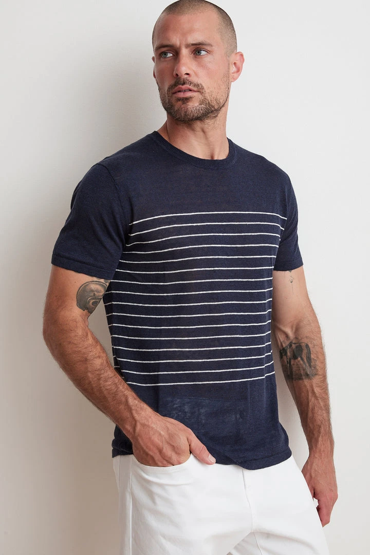 Velvet By Graham & Spencer Mens VANCE STRIPE KNIT SHIRT 1 Velvet By Graham & Spencer Mens VANCE STRIPE KNIT SHIRT