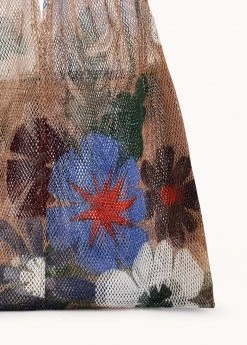 LARGE FLORAL PRINT MESH TOTE BY EPICE Womens 8 LARGE FLORAL PRINT MESH TOTE BY EPICE Womens