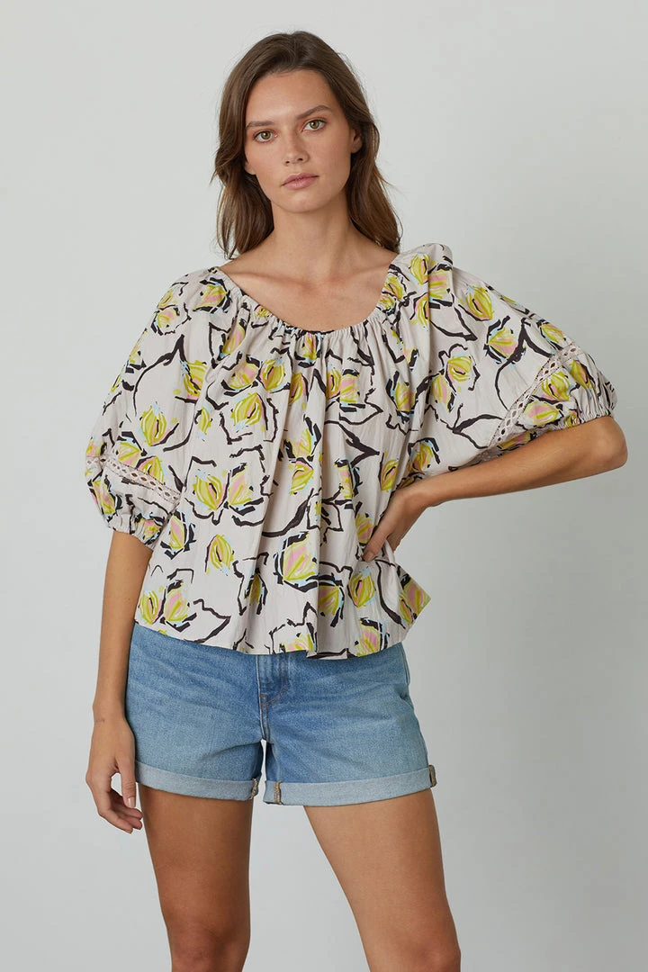 Velvet By Graham & Spencer Womens ZOEY PRINTED BOHO TOP 4 Velvet By Graham & Spencer Womens ZOEY PRINTED BOHO TOP