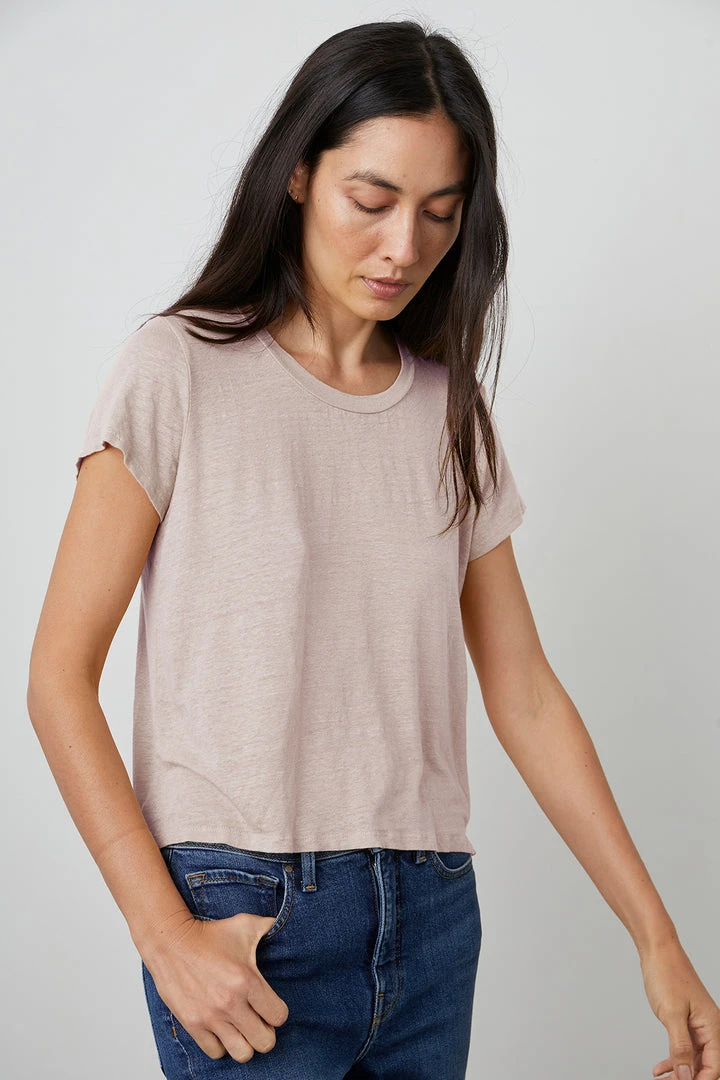 Velvet By Graham & Spencer CASEY SHORT SLEEVE CREW NECK TEE 1 Velvet By Graham & Spencer CASEY SHORT SLEEVE CREW NECK TEE