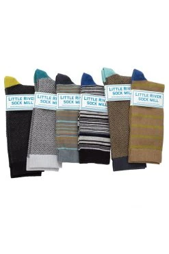 MULTI STRIPE CREW SOCK BY LITTLE RIVER SOCK MILL 30 MULTI STRIPE CREW SOCK BY LITTLE RIVER SOCK MILL