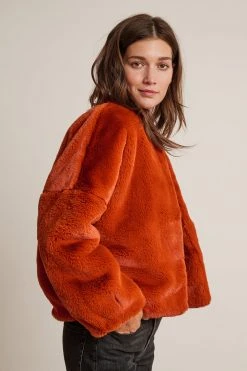 Velvet By Graham & Spencer Womens ANNE LUX FAUX FUR JACKET 10 Velvet By Graham & Spencer Womens ANNE LUX FAUX FUR JACKET