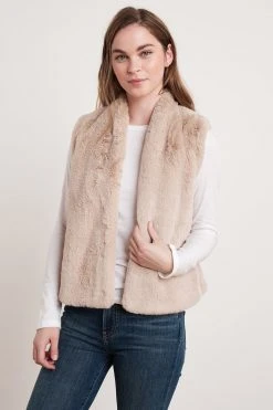 Velvet By Graham & Spencer CHELLE FAUX LUX FUR OPEN VEST
