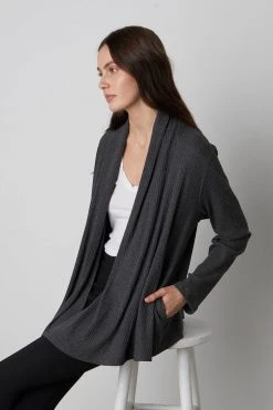 Velvet By Graham & Spencer Womens YASMIN OPEN FRONT CARDIGAN 14 Velvet By Graham & Spencer Womens YASMIN OPEN FRONT CARDIGAN