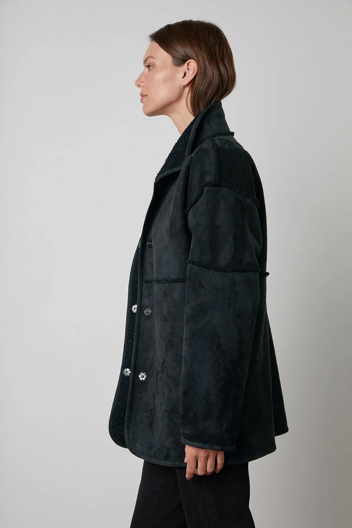 Velvet By Graham & Spencer Womens ALBANY REVERSIBLE LUX SHERPA COAT 3 Velvet By Graham & Spencer Womens ALBANY REVERSIBLE LUX SHERPA COAT