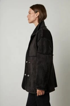 Velvet By Graham & Spencer Womens ALBANY REVERSIBLE LUX SHERPA COAT 69 Velvet By Graham & Spencer Womens ALBANY REVERSIBLE LUX SHERPA COAT