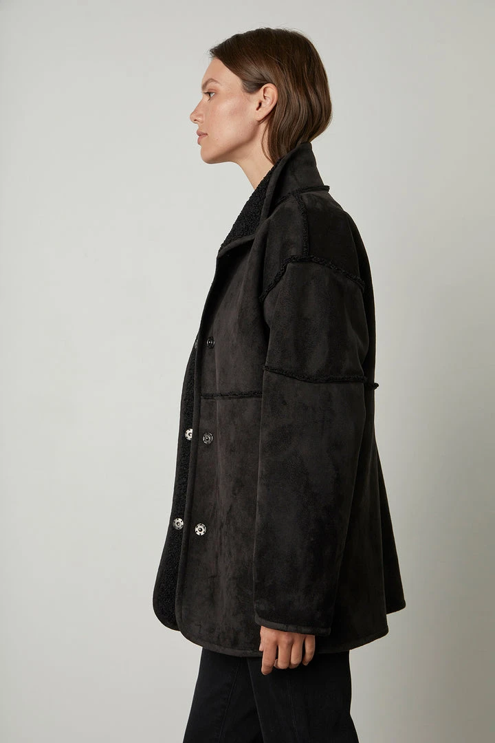 Velvet By Graham & Spencer Womens ALBANY REVERSIBLE LUX SHERPA COAT 33 Velvet By Graham & Spencer Womens ALBANY REVERSIBLE LUX SHERPA COAT