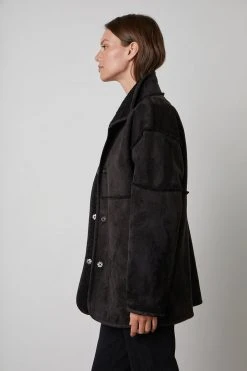 Velvet By Graham & Spencer Womens ALBANY REVERSIBLE LUX SHERPA COAT 44 Velvet By Graham & Spencer Womens ALBANY REVERSIBLE LUX SHERPA COAT