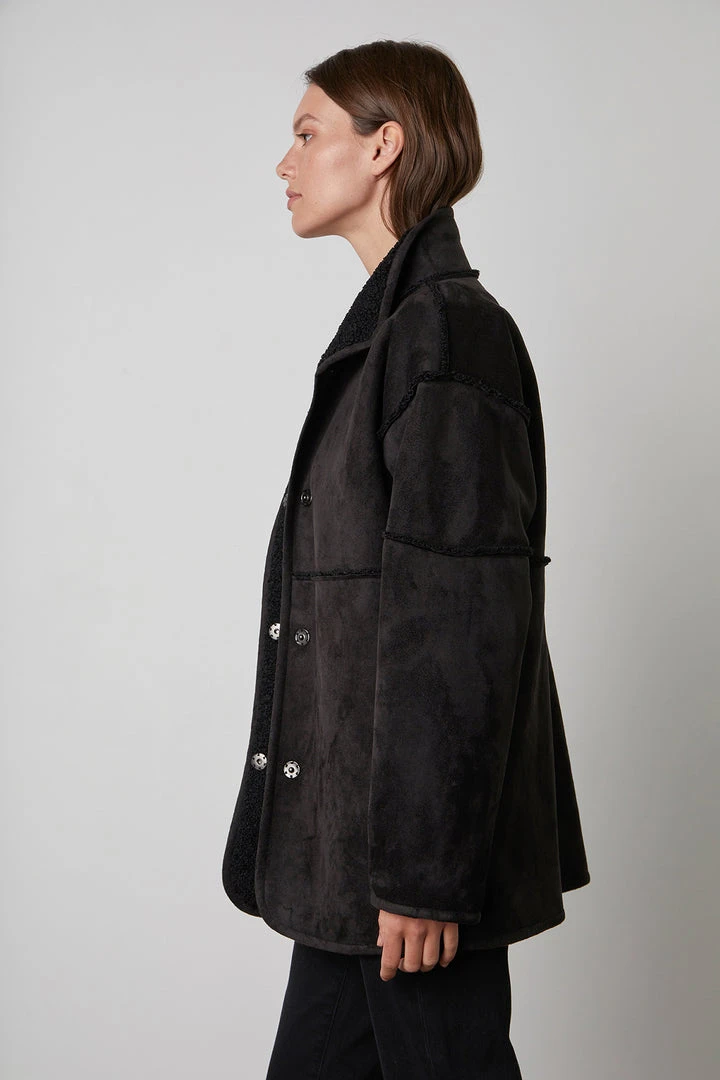 Velvet By Graham & Spencer Womens ALBANY REVERSIBLE LUX SHERPA COAT 8 Velvet By Graham & Spencer Womens ALBANY REVERSIBLE LUX SHERPA COAT